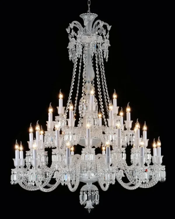 Lumière Crystal 36-Light Chandelier II, 51" × 67" H in Polished Chrome in polished chrome