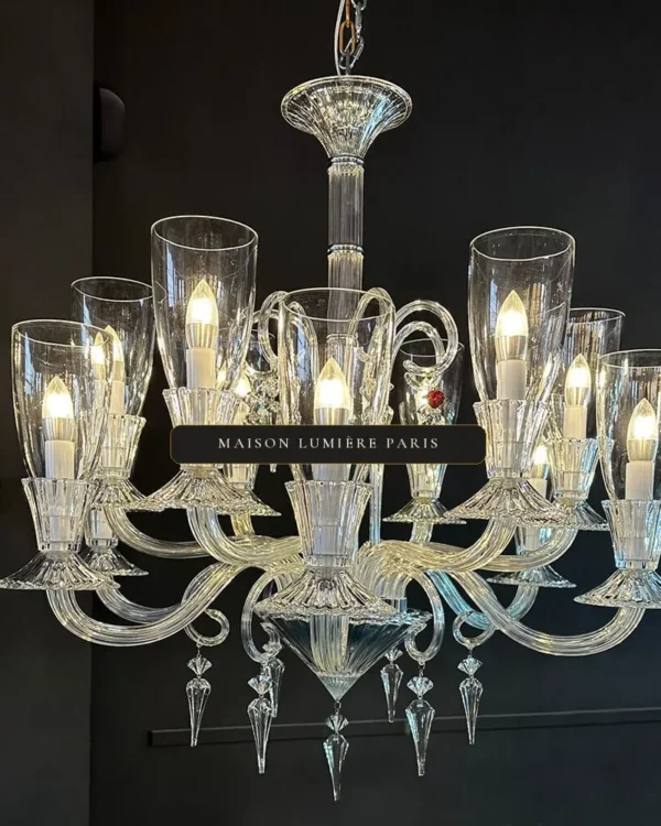 Lunéville Crystal Chandelier, 36" in polished chrome