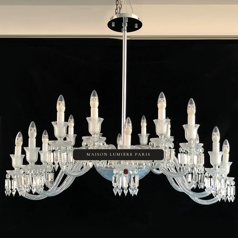 Lutetia Crystal Chandelier, 47" in polished chrome