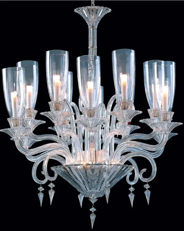 Marais Crystal Chandelier, 36" in polished chrome