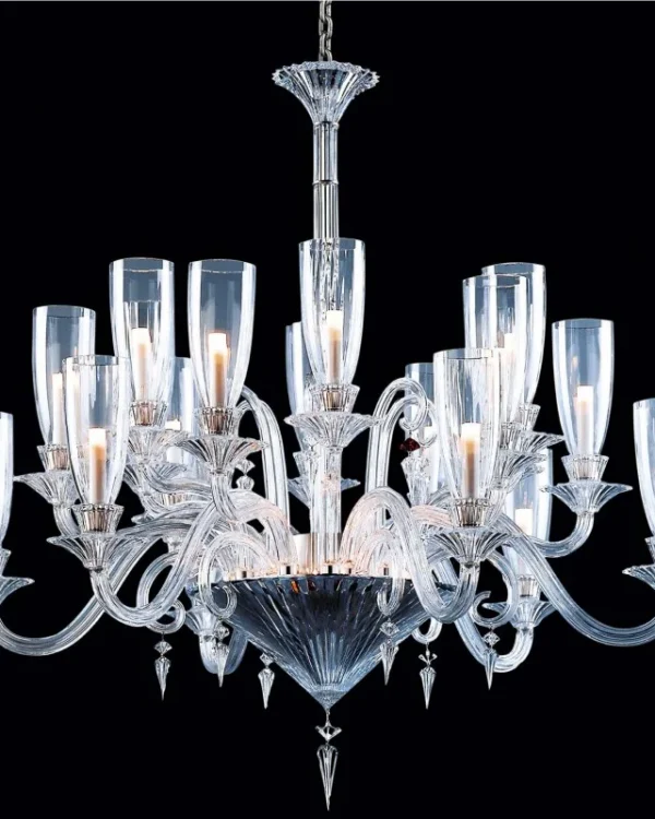 Marais Crystal Chandelier, 50" in polished chrome