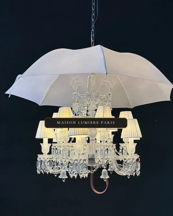 Meurice Crystal Chandelier, 49" in polished chrome