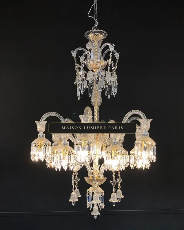 Molière Crystal Chandelier, 33" in polished chrome