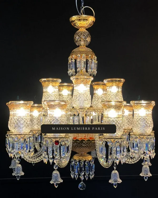 Molière Crystal Chandelier, 35" in gold