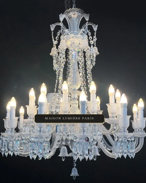 Nancy Crystal 24-Light Chandelier II, 43" × 46" H in Polished Chrome in polished chrome