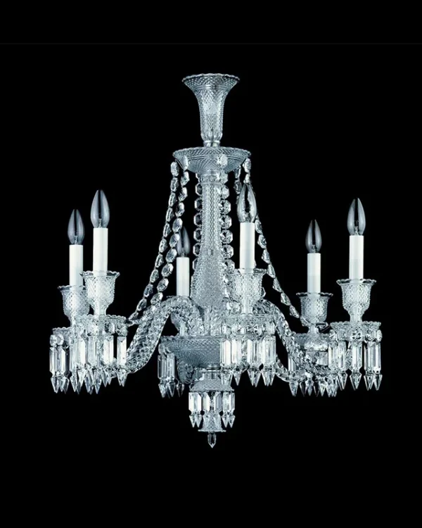 Orsay Crystal 6-Light Chandelier II, 26" × 29" H in Polished Chrome in polished chrome