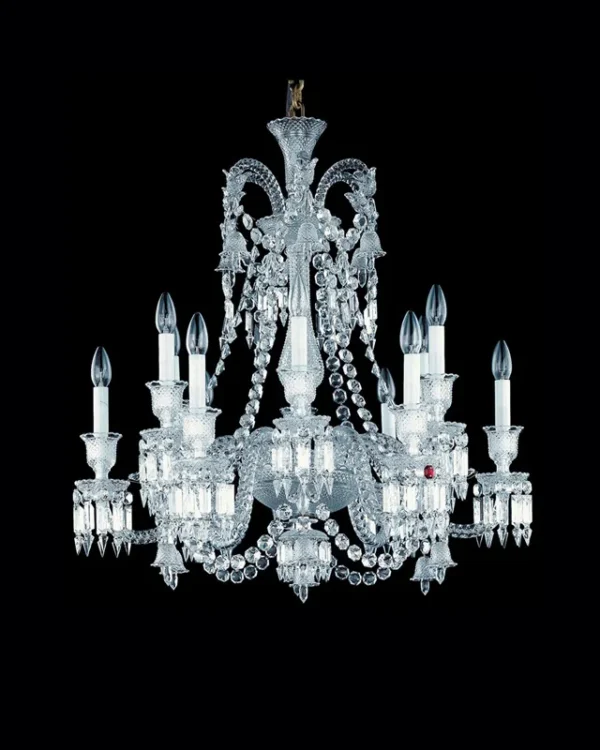 Orsay Crystal 12-Light Chandelier II, 31" × 33" H in Polished Chrome in polished chrome