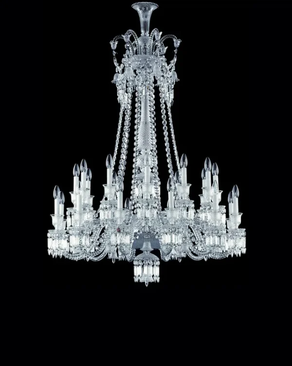 Orsay Linear Crystal Chandelier, 43" in polished chrome