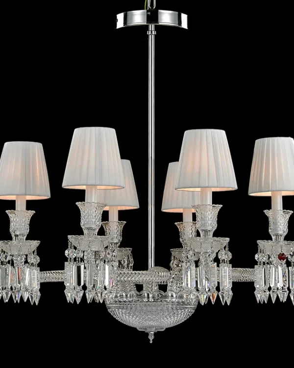 Palais Crystal 6-Light Chandelier, 28" in polished chrome