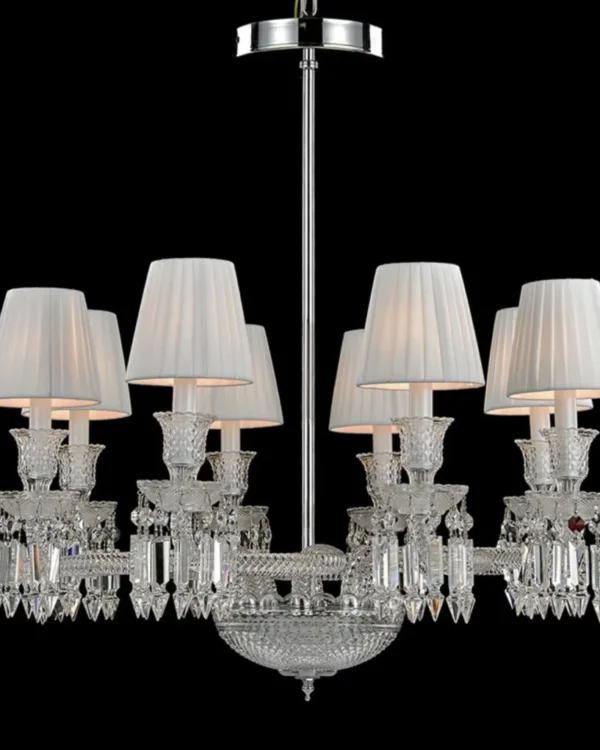 Palais Crystal 8-Light Chandelier, 28" in polished chrome