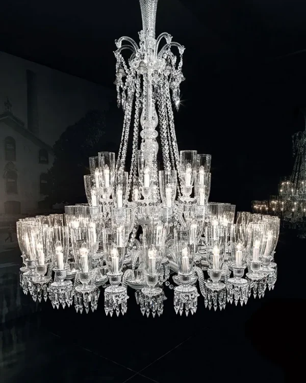 Palais Crystal 64-Light Chandelier, 67" × 91" H in Polished Chrome in polished chrome