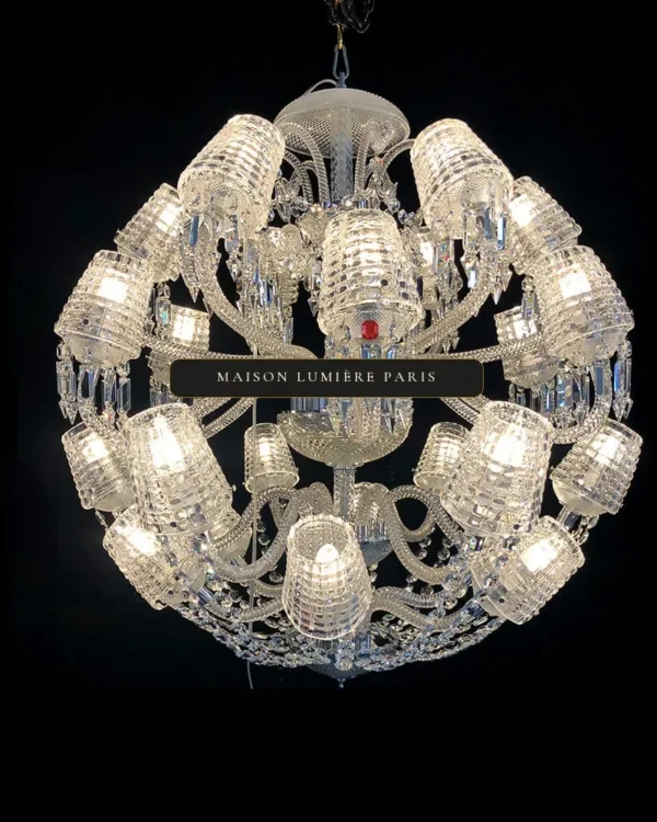 Pascal Crystal Chandelier, 39" in polished chrome