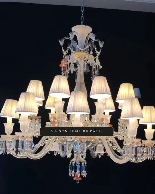 Pascal Crystal Chandelier, 40" in polished chrome