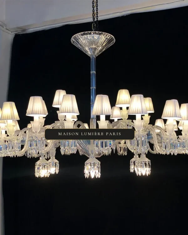 Racine Crystal Chandelier, 71" in polished chrome