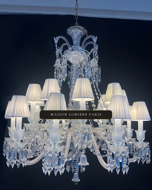 Reims Crystal Chandelier, 40" in polished chrome