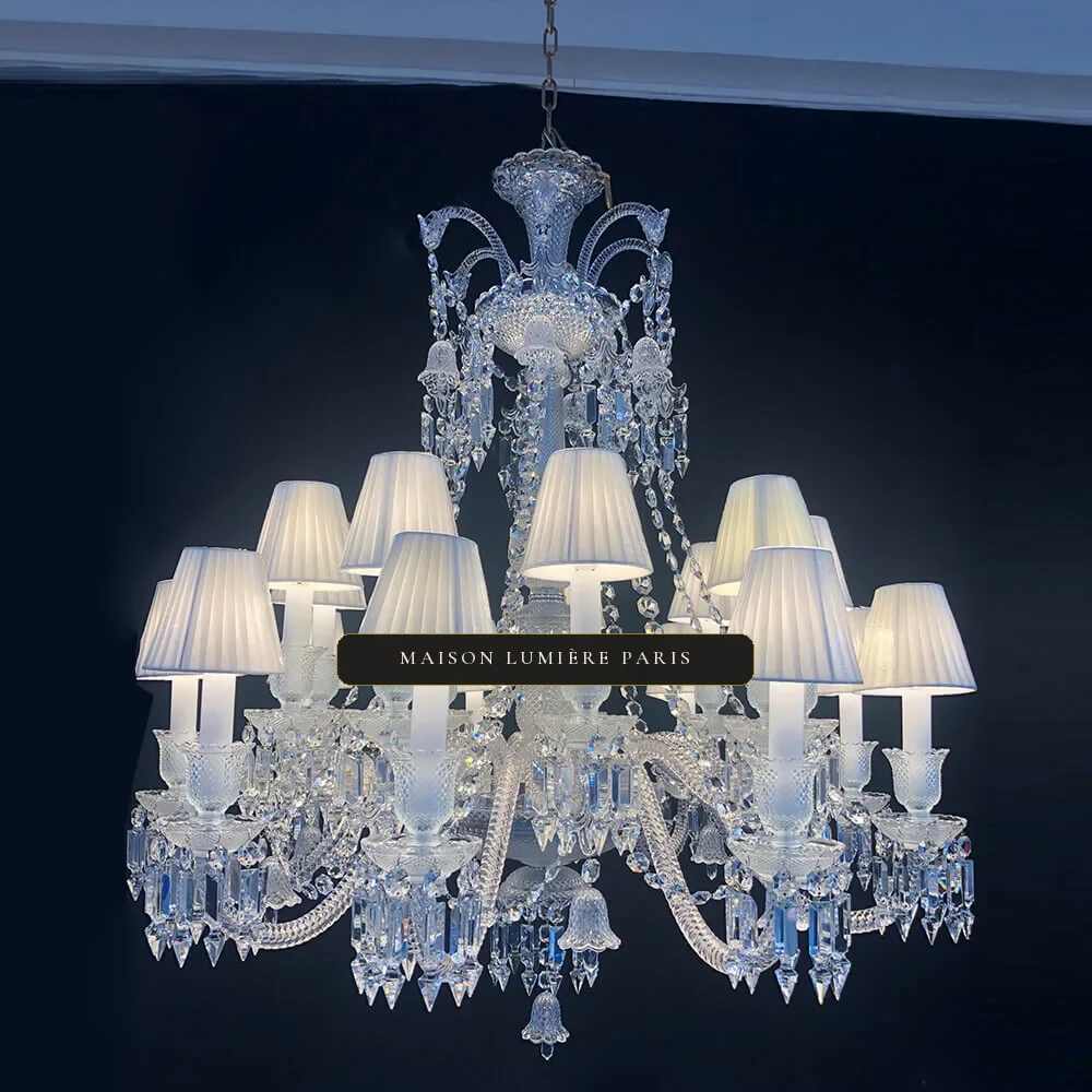 Reims Crystal Chandelier, 40" in polished chrome