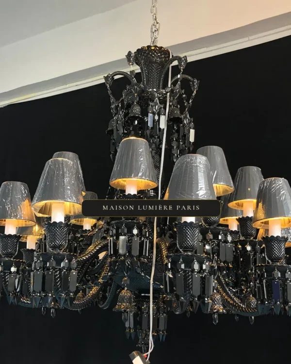 Rouen Crystal Chandelier, 40" in polished chrome