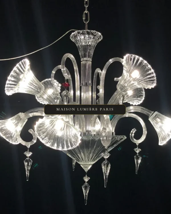 Rousseau Crystal Chandelier, 32" in polished chrome