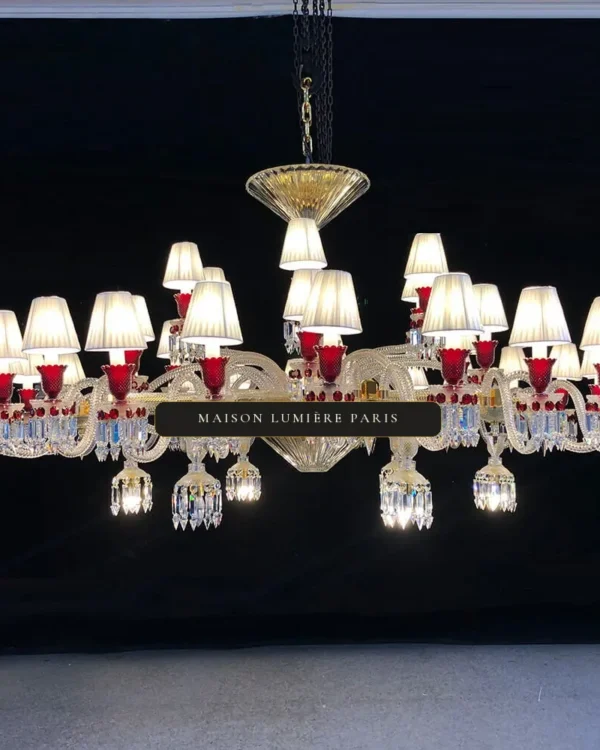 Rousseau Crystal Chandelier, 71" in gold
