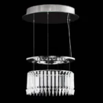 Saint-Germain Crystal Chandelier, 20" in polished chrome