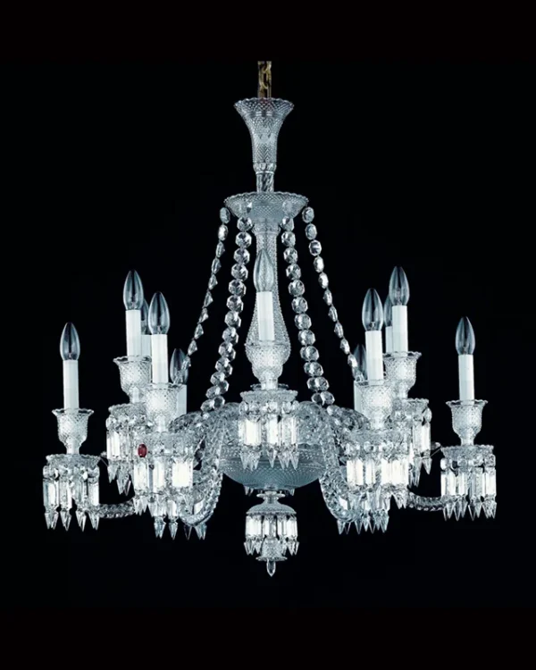 Saint-Germain Crystal Chandelier, 32" in polished chrome