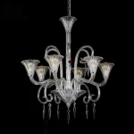 Saint-Germain Crystal Chandelier, 33" in polished chrome