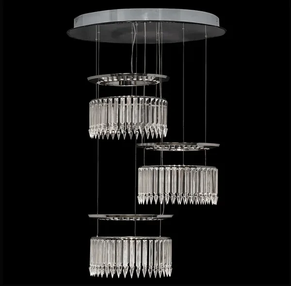 Saint-Germain Crystal Chandelier, 35" in polished chrome