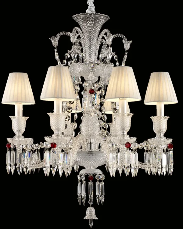 Saint-Honoré Crystal 6-Light Chandelier, 31" in polished chrome