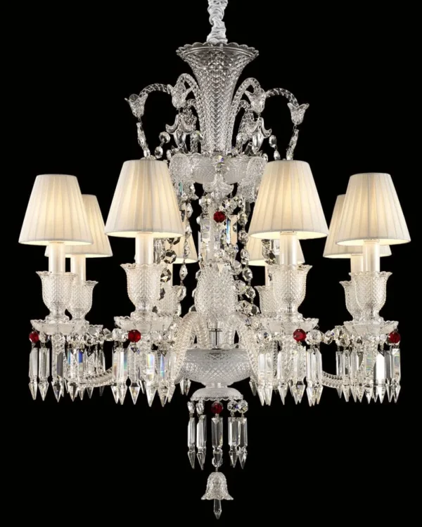 Saint-Honoré Crystal 8-Light Chandelier, 31" in polished chrome