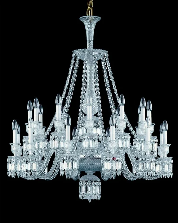 Saint-Honoré Crystal Chandelier, 43" in polished chrome