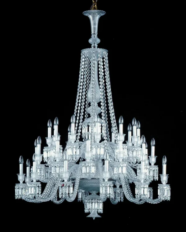 Saint-Honoré Crystal Chandelier, 51" in polished chrome