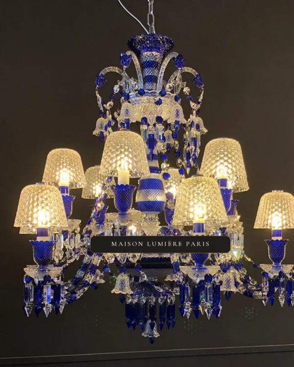 Voltaire Crystal Chandelier, 35" in polished chrome