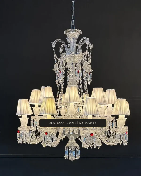 Voltaire Crystal Chandelier, 40" in polished chrome