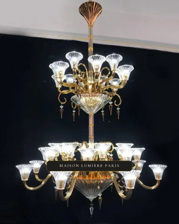 Vosges Crystal Chandelier, 52" in gold