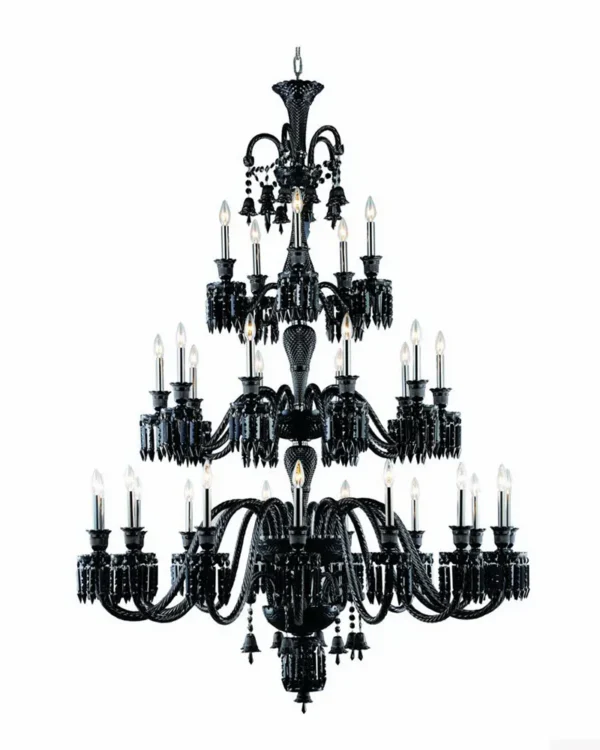 Étincelle Three-Tier Crystal Chandelier, 54" in polished chrome