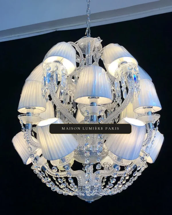 Étoile Crystal Chandelier, 31" in polished chrome