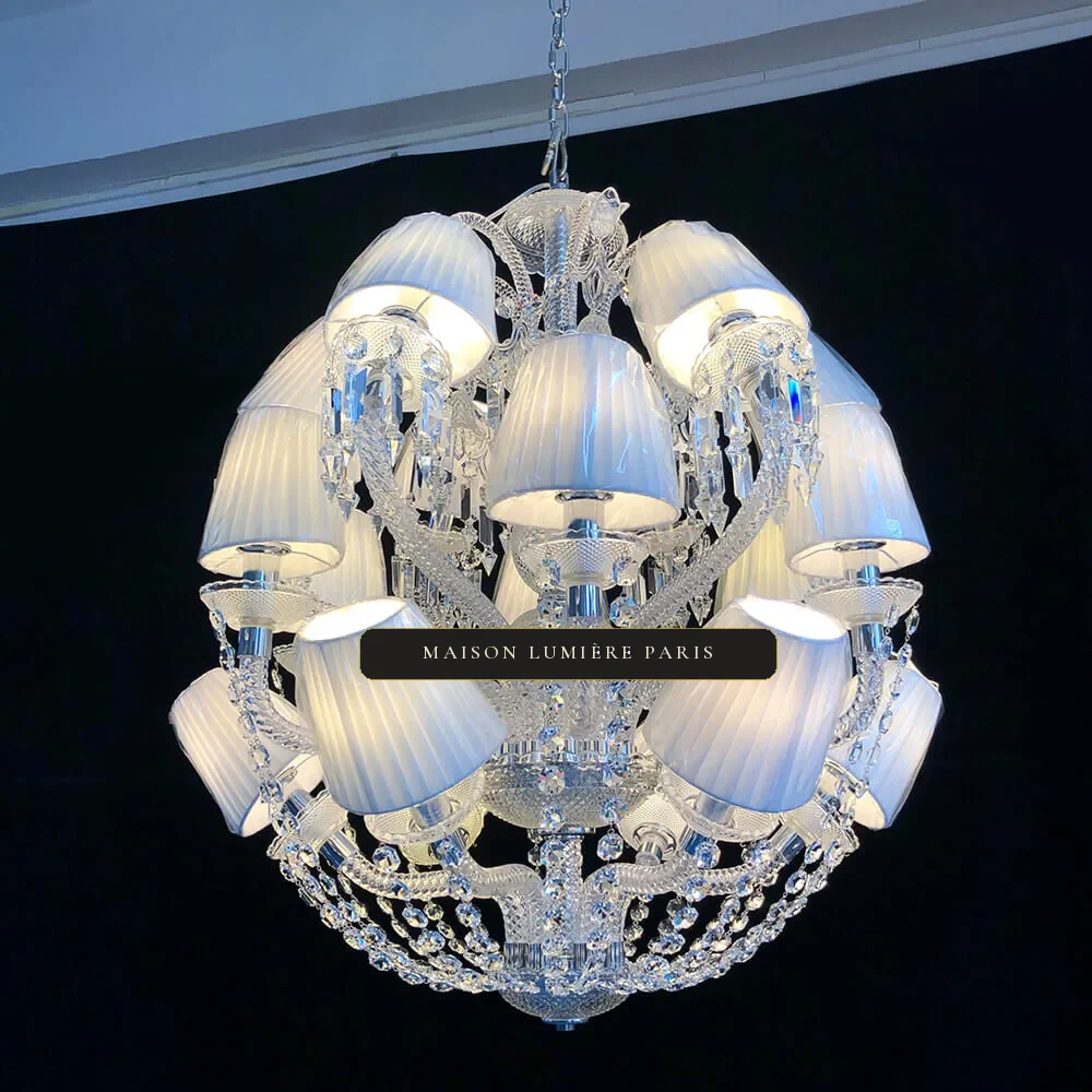 Étoile Crystal Chandelier, 31" in polished chrome