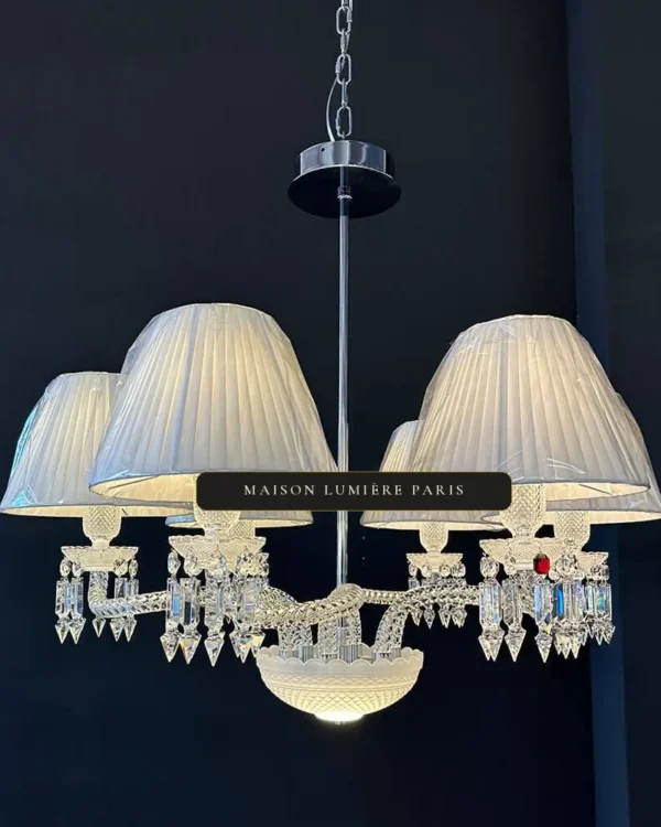 Étoile Crystal Chandelier, 33" in polished chrome