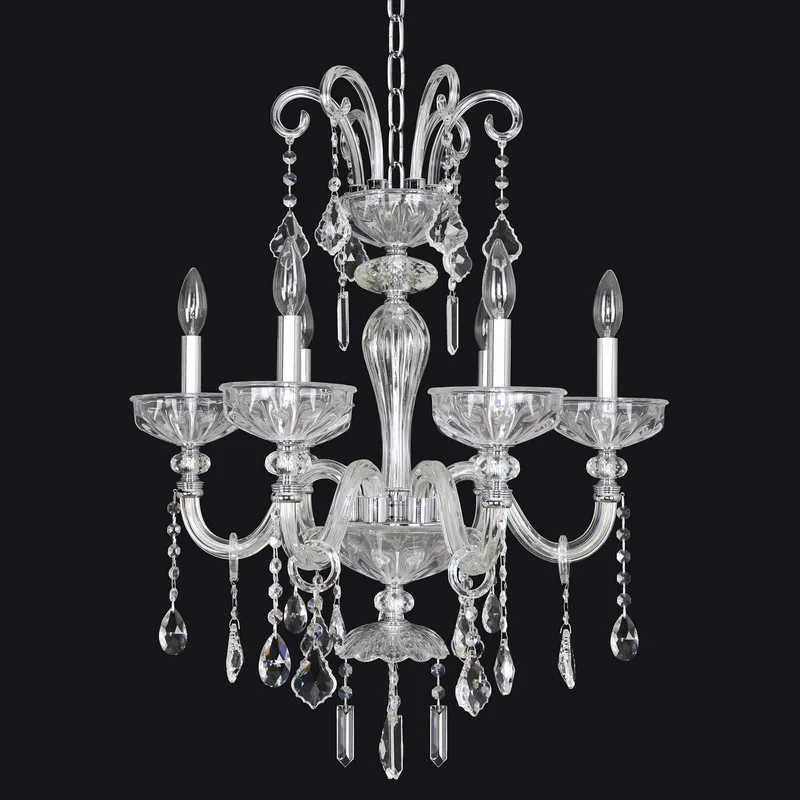 Noblesse Crystal Chandelier, 23" in polished chrome