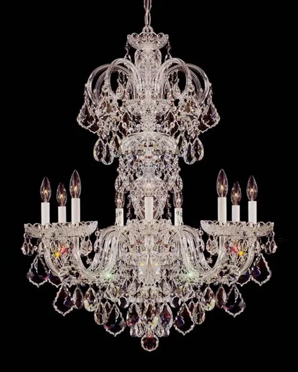 Étincelle Crystal Chandelier, 27" in polished chrome