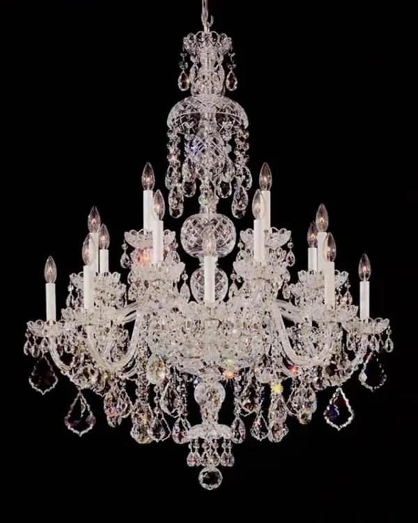 Étincelle Crystal 18-Light Chandelier, 35" × 45" H in polished chrome