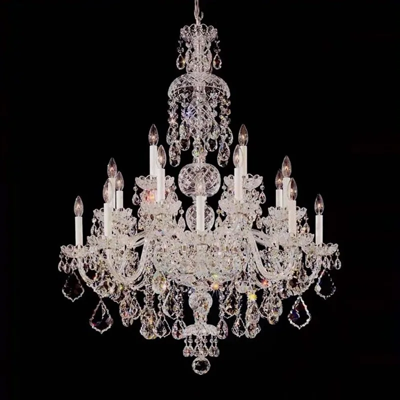 Étincelle Crystal 18-Light Chandelier, 35" × 45" H in polished chrome