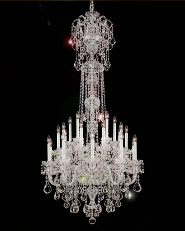Étincelle Crystal 24-Light Chandelier, 35" in polished chrome