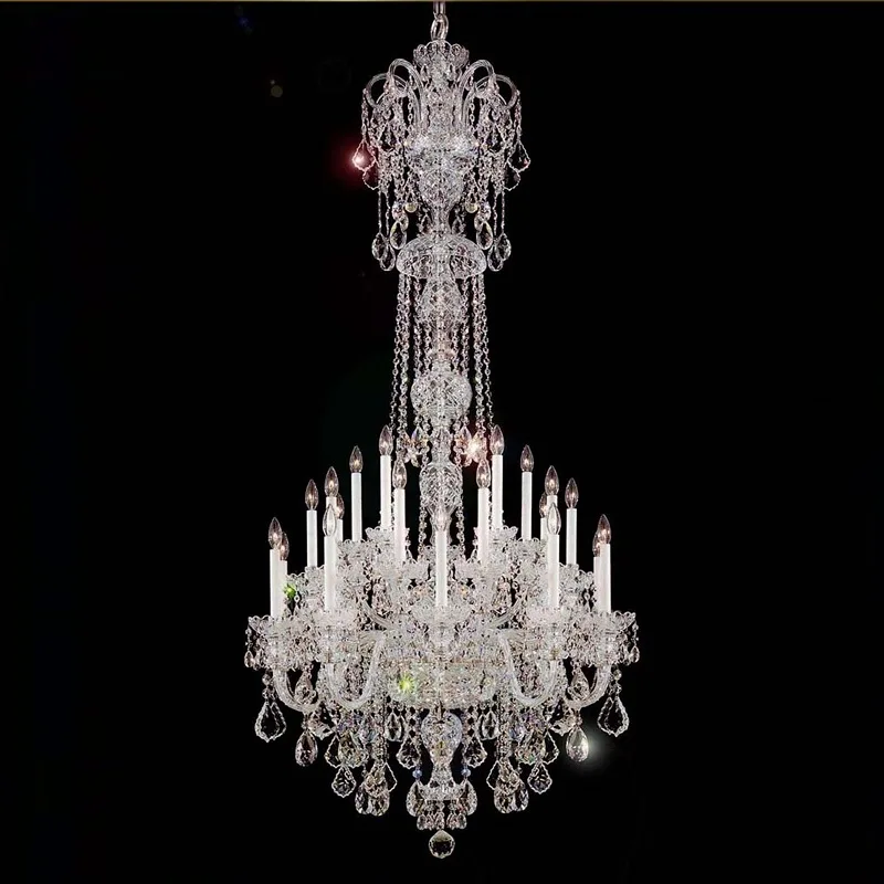 Étincelle Crystal 24-Light Chandelier, 35" in polished chrome