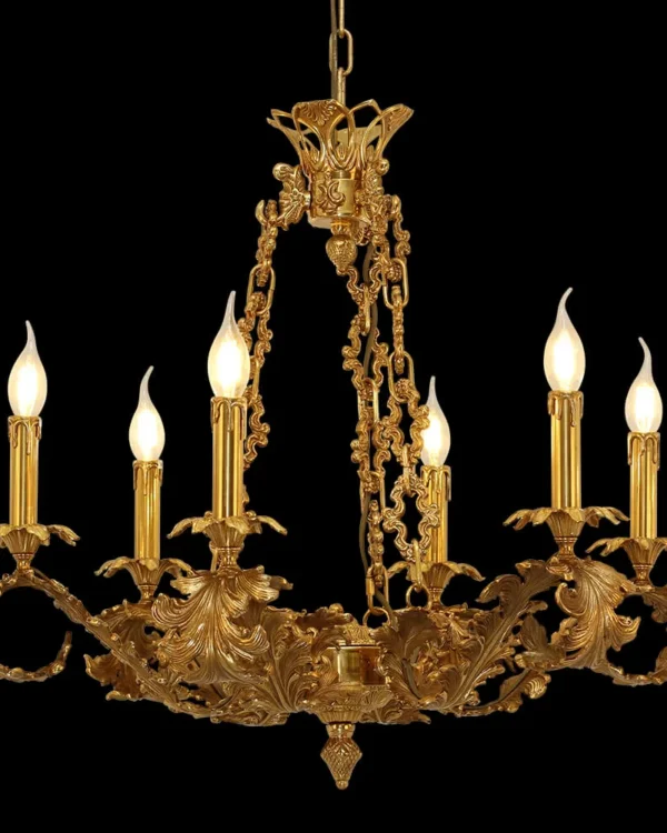 Babylone Brass Chandelier, 29" in antique brass