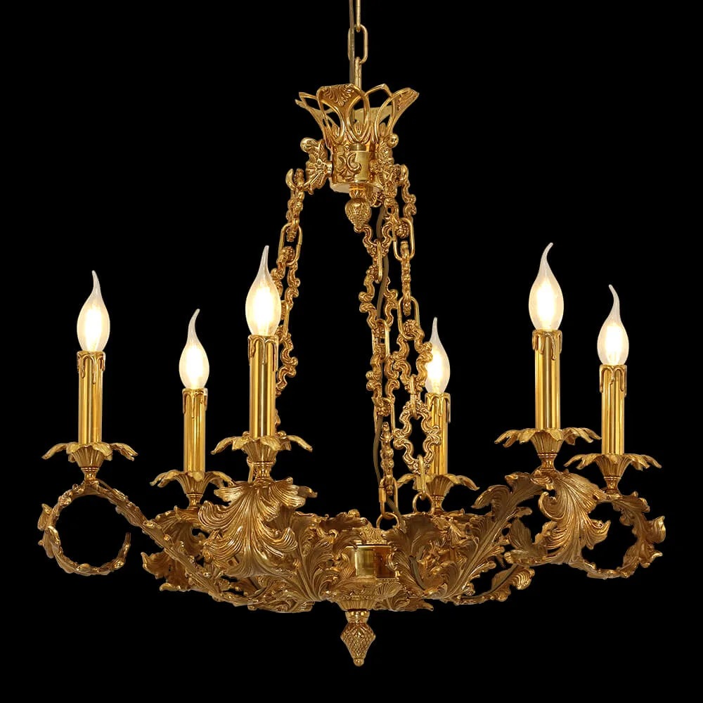 Babylone Brass Chandelier, 29" in antique brass