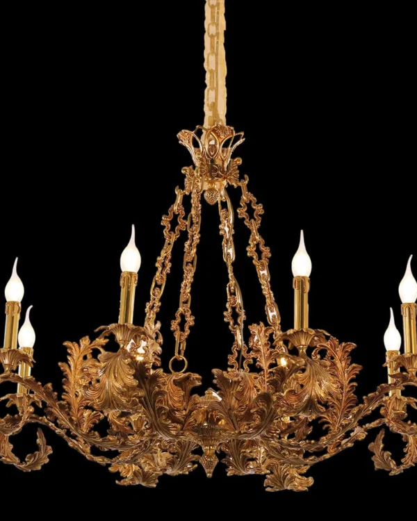 Babylone Brass Chandelier, 35" in antique brass