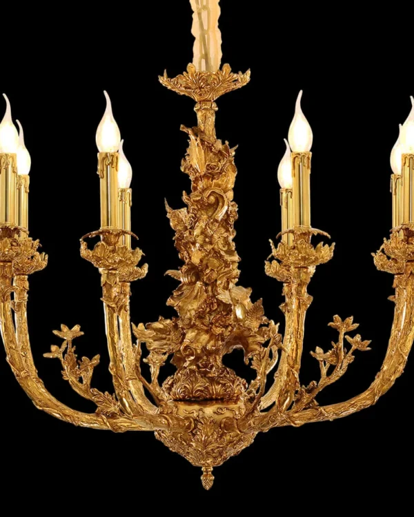 Bastille Brass Chandelier, 32" in antique brass