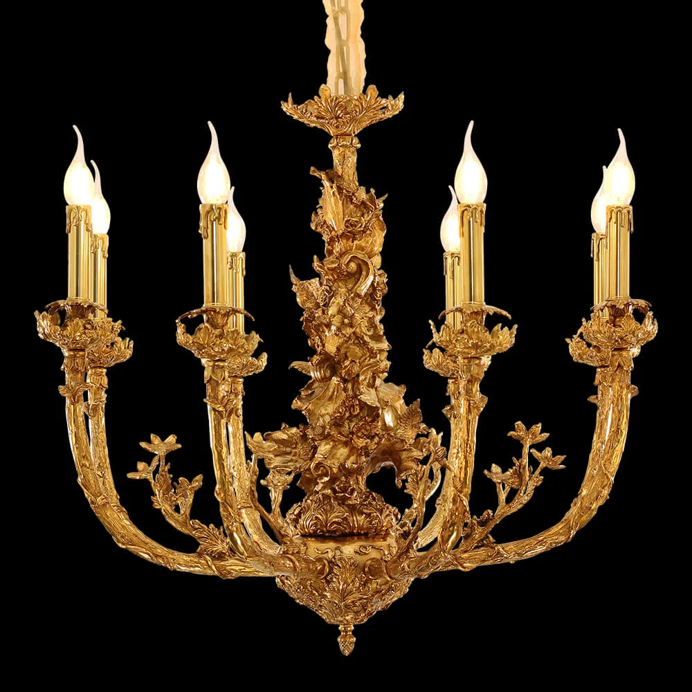 Bastille Brass Chandelier, 32" in antique brass