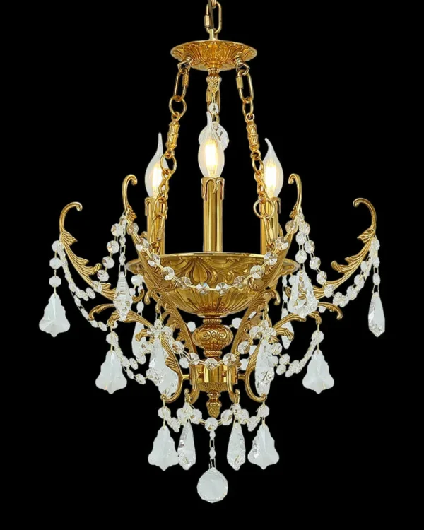 Batignolles Crystal Chandelier, 17" in antique brass